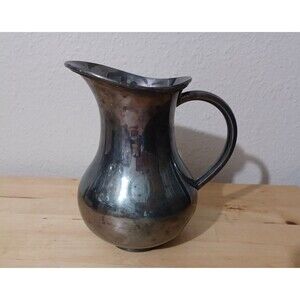 Antique Christofle Silver Plated Water Jug Pitcher 6.5" READ